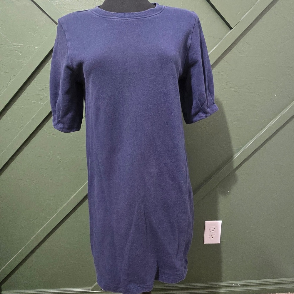 Z Supply T-Shirt Dress Puff Sleeve Casual Comfy Blue Dress Size S
